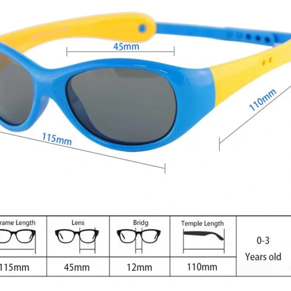 NorthStores Baby/Toddler Polarized UV Protection Sunglasses Blue/Yellow w/ Case